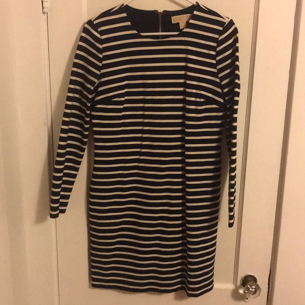 MK black and white striped mini dress